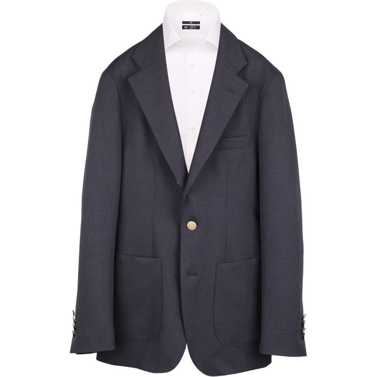 スーツセレクト 【発送在庫あり】【RBC】【春夏】3釦段返りジャケット/ネイビー×カルゼ/パッチポケット/メタル釦 ネイビー系(紺)