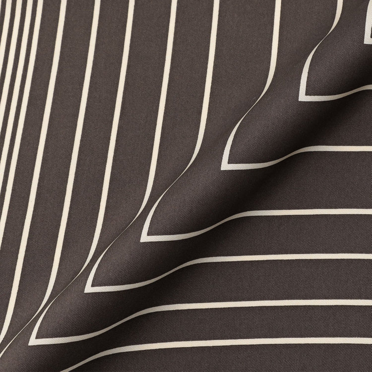 シルバーライン シルクポケットチーフ/ブラウン×ベージュスクエア 茶中間