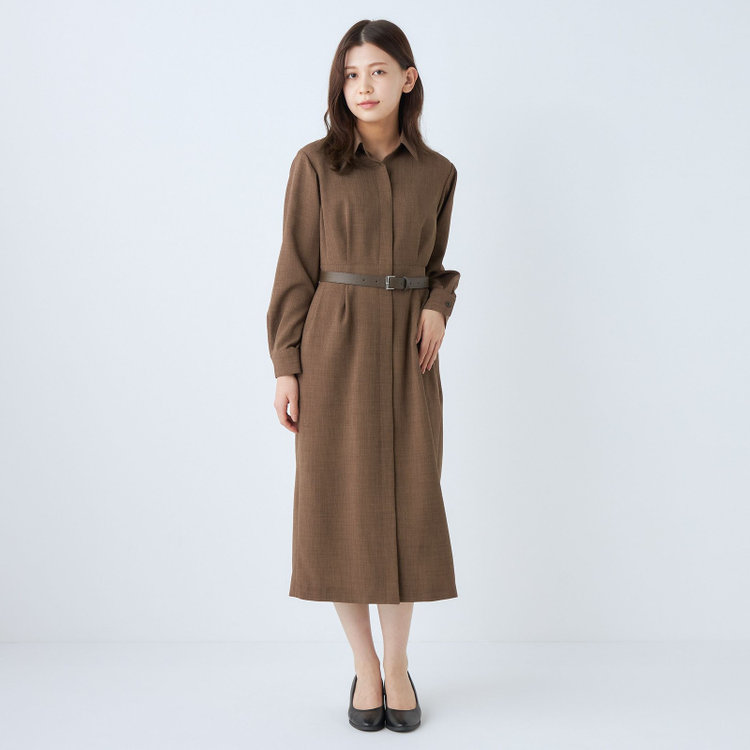 シルバーライン 【SL】2WAYワンピース/ブラウン/ベルト付き 茶中間