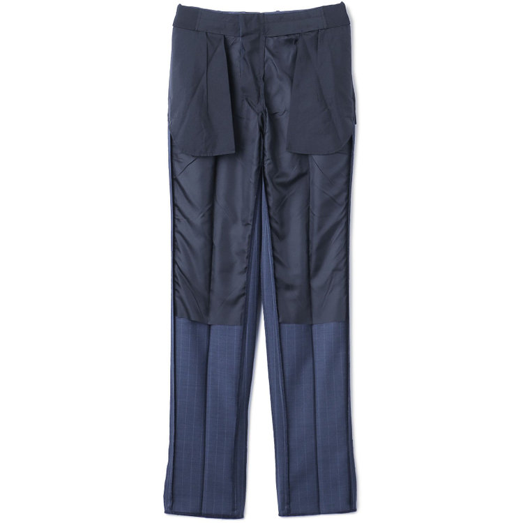 シルバーライン 【CLASSICO TAPERED】【春夏】3釦段返りシングルスーツ 2タック/ネイビー×ストライプ/ウエストムーブ仕様/MARZOTTO/※パンツ裾直し必要 紺淡色