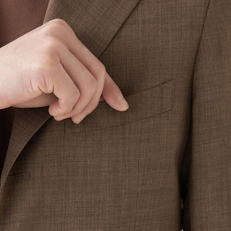 シルバーライン 【RBC】【春夏】3釦段返りジャケット/ブラウン/パッチポケット 茶中間