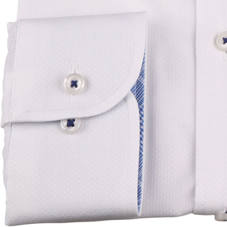 ブラックライン 【WEB限定/OUTLET】【BL】【形態安定】ボタンダウンドレスワイシャツ/ホワイト×ドビー/襟袖裏別布：チェック/釦付糸：ネイビー/Oil guard ホワイト系(白)