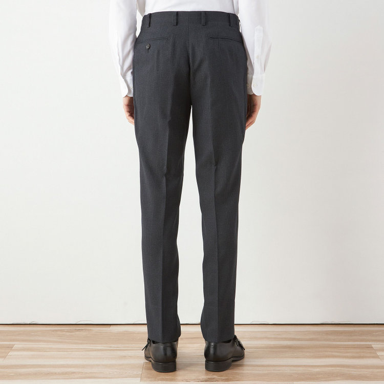シルバーライン 【CLASSICO TAPERED】【秋冬】2釦シングルスリーピーススーツ 1タックテーパードパンツ/グレー×チェック/ウエストムーブ/4S SUSTAINABILITY&ECOLOGY FABRIC/※パンツ裾上げ済仕様 グレー濃色