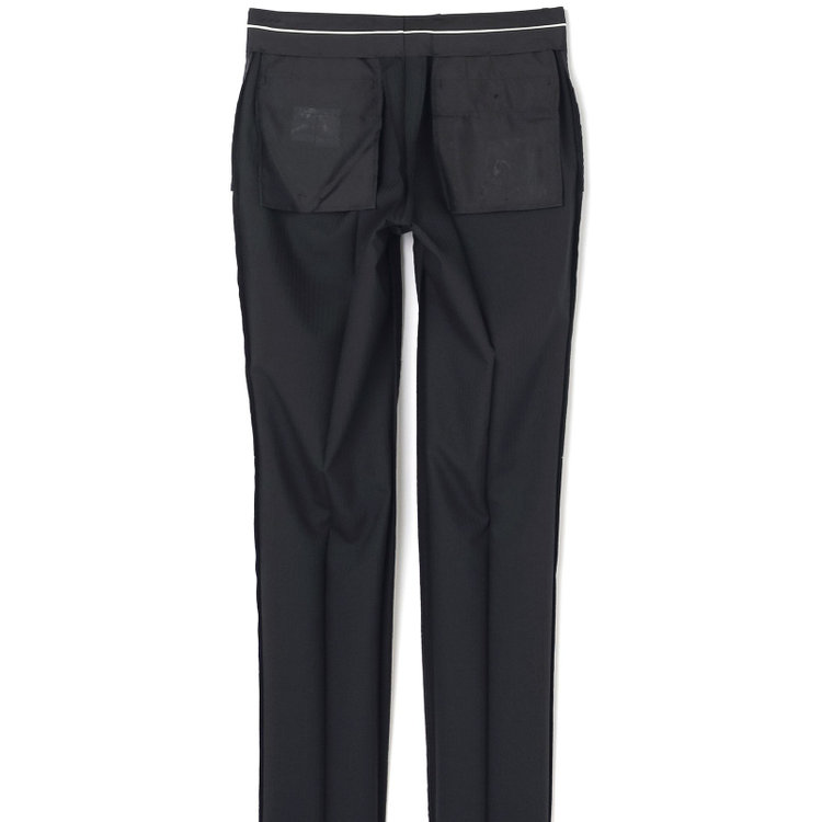 ブラックライン 【KSW】【春夏】スペアパンツ付き/2釦シングルスーツ 0タック/ブラック×シャドーストライプ/ウォッシャブル/※裾上げ必要 黒