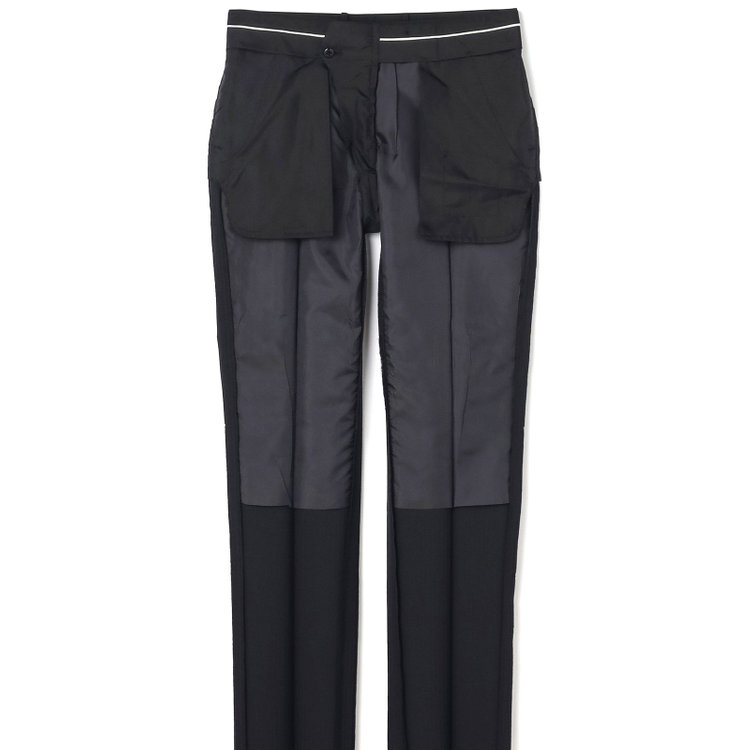 ブラックライン 【KSW】【春夏】スペアパンツ付き/2釦シングルスーツ 0タック/ブラック×シャドーストライプ/ウォッシャブル/※裾上げ必要 黒