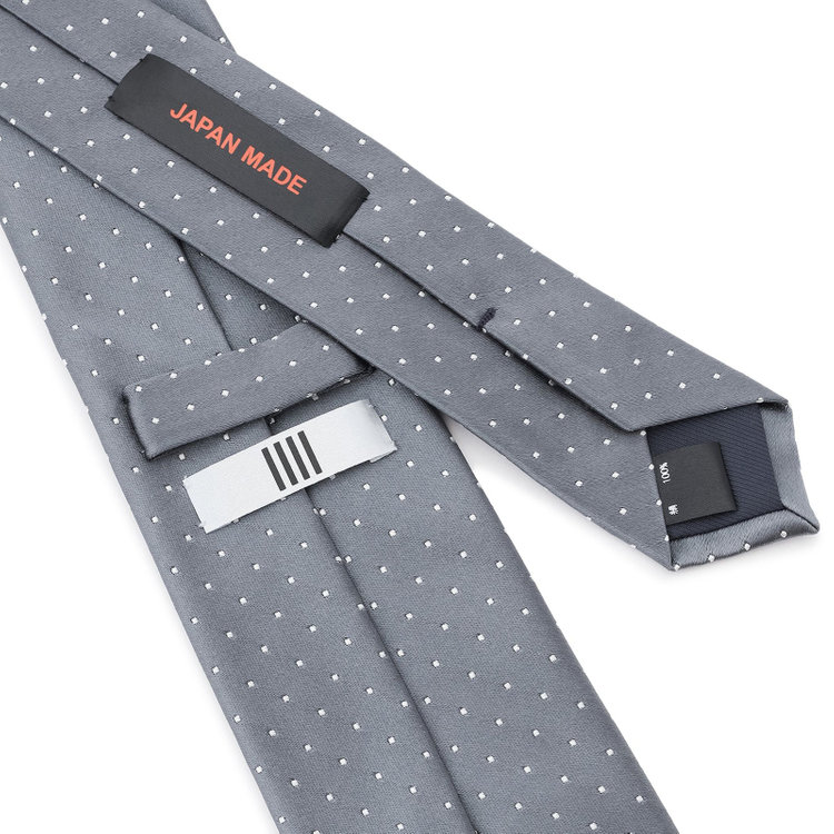 シルバーライン 【SILVER LINE】シルクドットネクタイ 8.5cm幅/グレー+ホワイト/JAPAN MADE その他