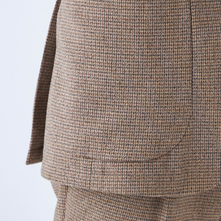 シルバーライン 【RBC】【秋冬】2釦ジャケット/ブラウン×チェック/パッチポケット/4S SUSTAINABILITY&ECOLOGY FABRIC 茶中間