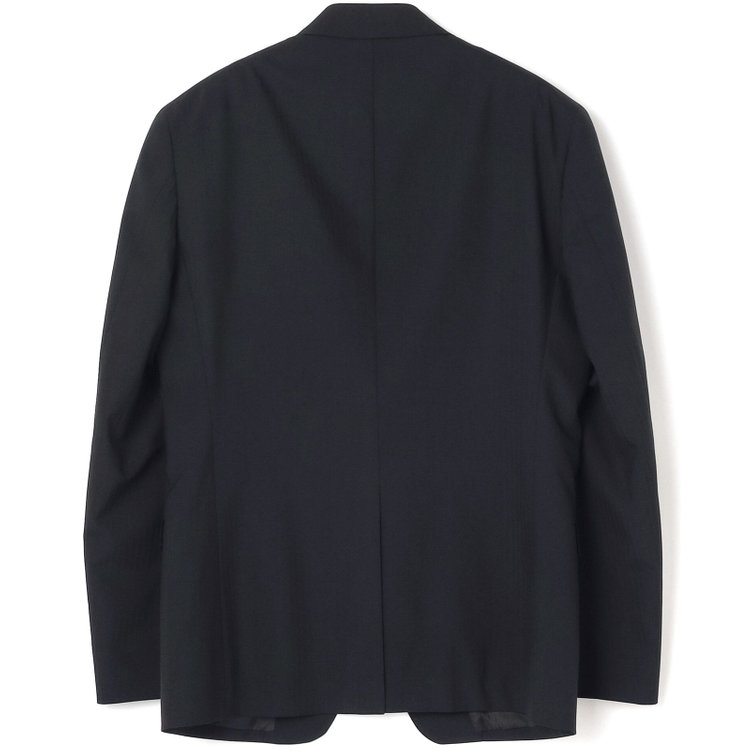 ブラックライン 【KSW】【春夏】スペアパンツ付き/2釦シングルスーツ 0タック/ブラック×シャドーストライプ/ウォッシャブル/※裾上げ必要 黒