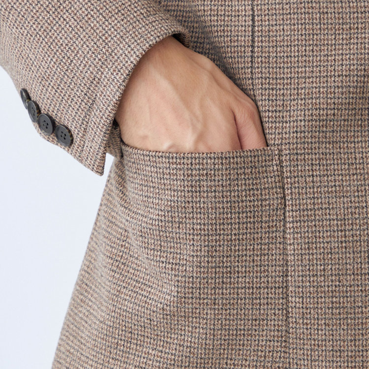 シルバーライン 【RBC】【秋冬】2釦ジャケット/ブラウン×チェック/パッチポケット/4S SUSTAINABILITY&ECOLOGY FABRIC 茶中間