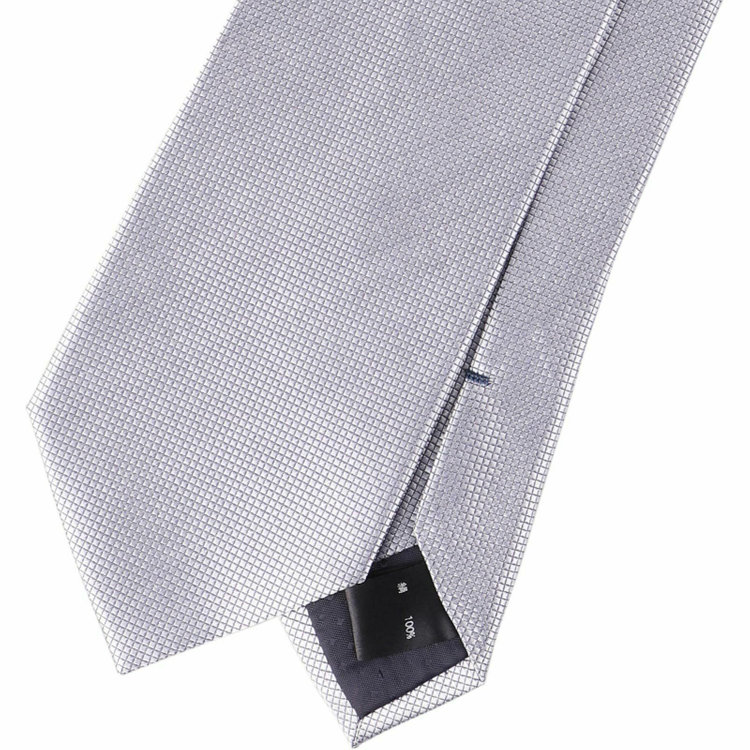 シルバーライン 【SL】シルクシャドーチェックネクタイ 8.0cm幅/シルバー その他
