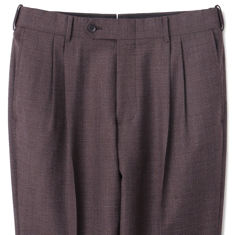 シルバーライン 【CLASSICO TAPERED】【春夏】3釦段返りシングルスーツ 2タック/ダークブラウン/パッチポケット/ウエストムーブ仕様/MARZOTTO/※パンツ裾直し必要 茶中間