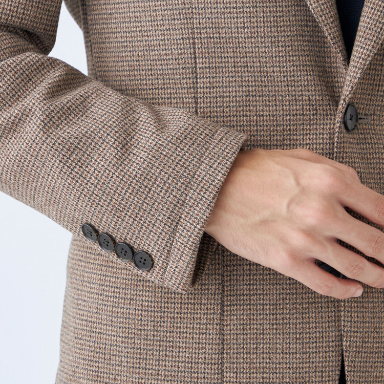 シルバーライン 【RBC】【秋冬】2釦ジャケット/ブラウン×チェック/パッチポケット/4S SUSTAINABILITY&ECOLOGY FABRIC 茶中間