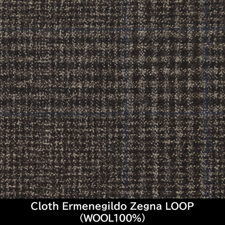 スーツセレクト 【日本製】【MEN'S】【パターンオーダー】【CLASSICO TAPERED W】【秋冬】スーツ/ブラウン×グレンチェック/Cloth Ermenegildo Zegna LOOP(WOOL100%) ブラウン系(茶)