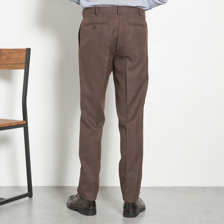 シルバーライン 【CLASSICO TAPERED】【春夏】3釦段返りシングルスーツ 2タック/ブラウン/NEW ZEALAND WOOL MIX/裾直し必要 赤濃色