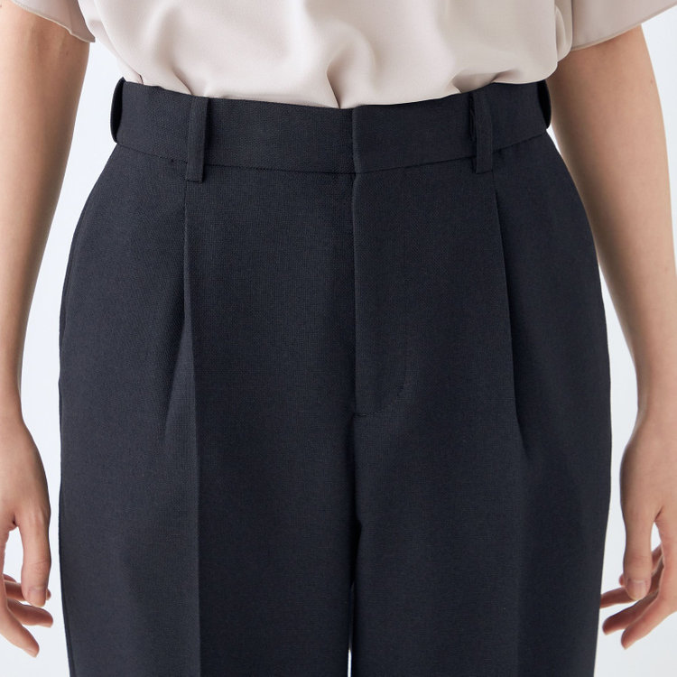 シルバーライン 【SL】テーパードパンツ/ネイビー/ウエストムーブメント/ウォッシャブル/※パンツ裾上げ済仕様 紺中間