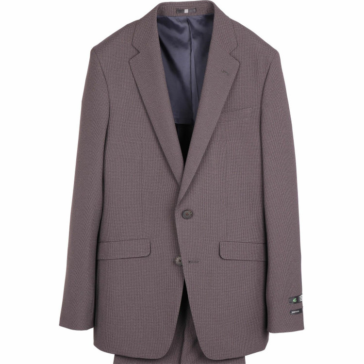 スーツセレクト 【SLIM TAPERED_2】【春夏】コーディネートパンツ付き/2釦シングルスーツ 0タック/ブラウン×ハウンドトゥース+グレー×ソリッドパンツ/4S SUSTAINABILITY&ECOLOGY FABRIC/※パンツ裾上げ済仕様 ブラウン系(茶)