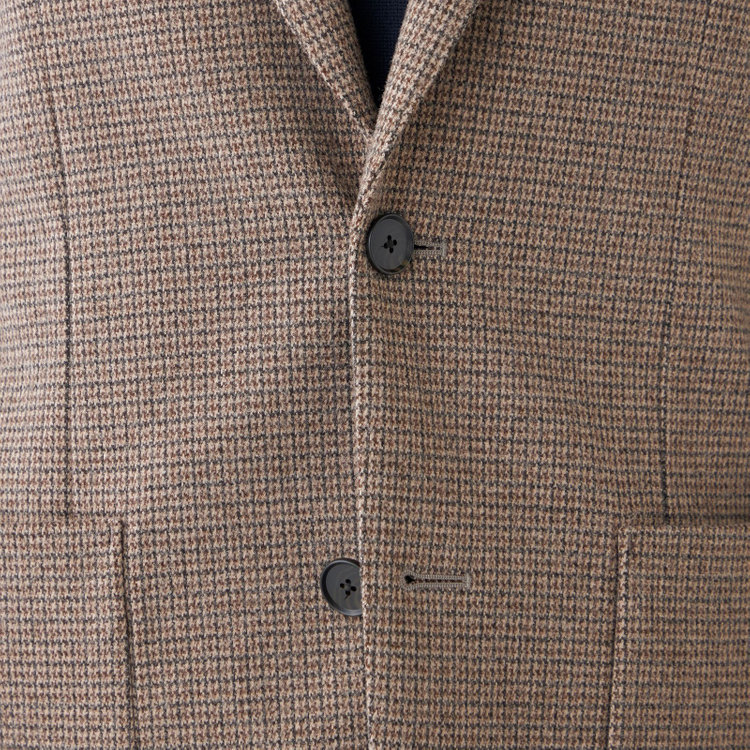 シルバーライン 【RBC】【秋冬】2釦ジャケット/ブラウン×チェック/パッチポケット/4S SUSTAINABILITY&ECOLOGY FABRIC 茶中間