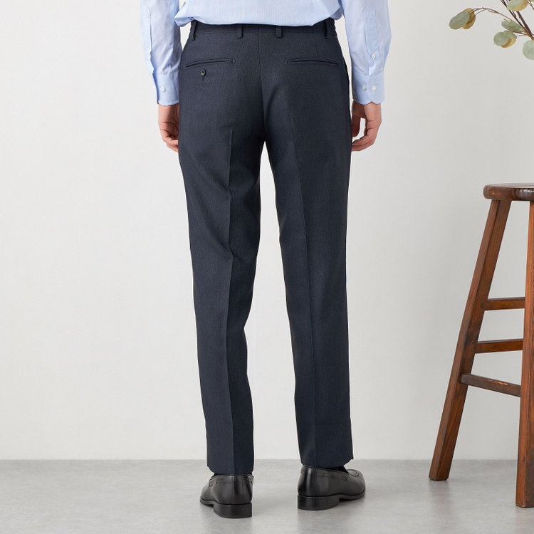 ブラックライン 【SLIM TAPERED】【年間】 2釦シングルスリーピーススーツ 0タック/ ダークネイビー×デジタルデニム  /ウエストシャーリング/ 4S TAKE OUT SUITS / ※パンツ裾上げ済仕様 紺濃色