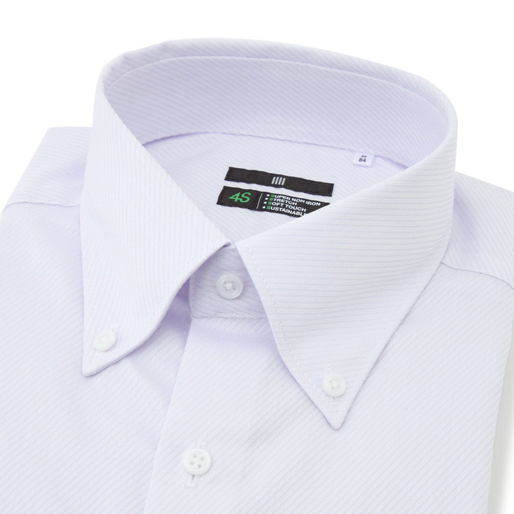 スーツセレクト 【発送在庫あり】【BLACK LINE】ボタンダウンワイシャツ/ラベンダー×ドビーツイル/「4S COTTON」スーパーノンアイロン・ストレッチ その他
