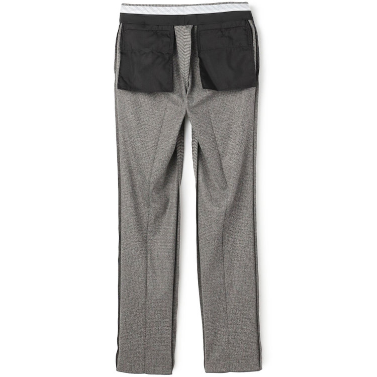 シルバーライン 【5DAYS CLOSET】【RBC】【秋冬】1タックテーパードパンツ/グレー×チェック/ウエストムーブ/※裾上げ必要 グレー中間