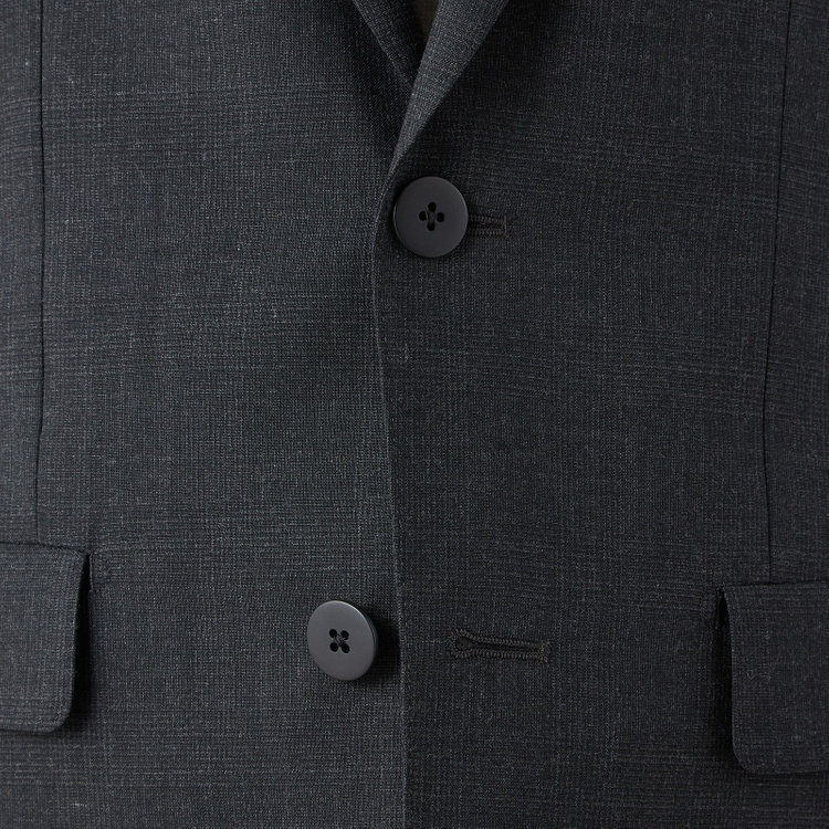 ソノタ 【BLACK LINE】ピークドラペル2釦シングルジャケット/ダークグレー×グレンチェック/NEW ZEALAND WOOL MIX グレー中間