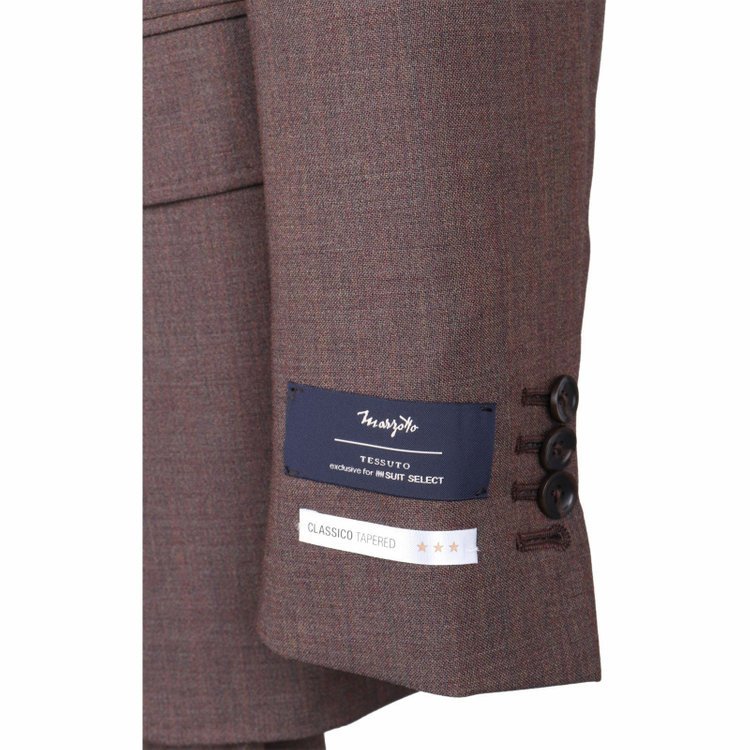 スーツセレクト 【発送在庫あり】【CLASSICO TAPERED】【春夏】3釦段返りシングルスーツ 2タック/ブラウン/MARZOTTO ブラウン系(茶)