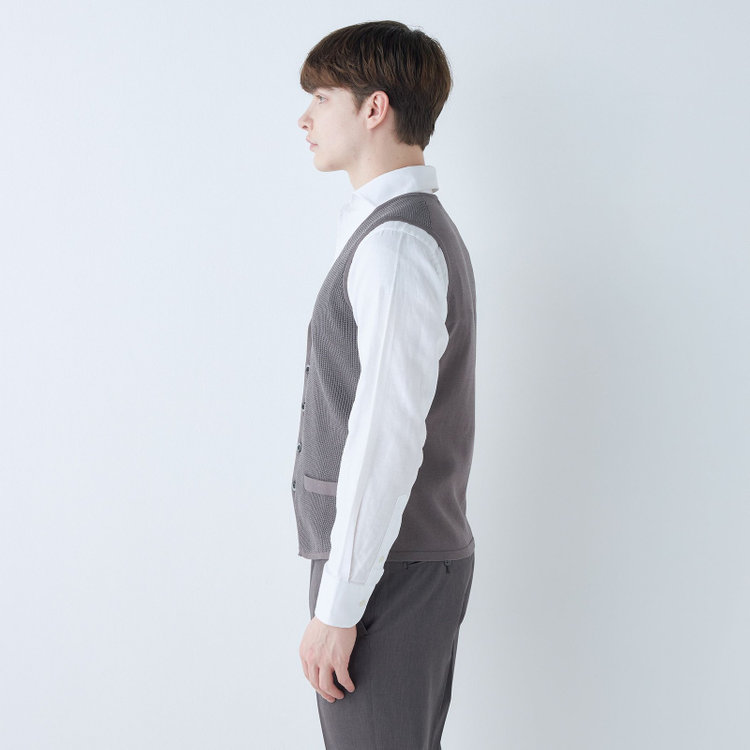 スーツセレクト 【RBC】【春夏】メッシュジレ/グレー グレー中間