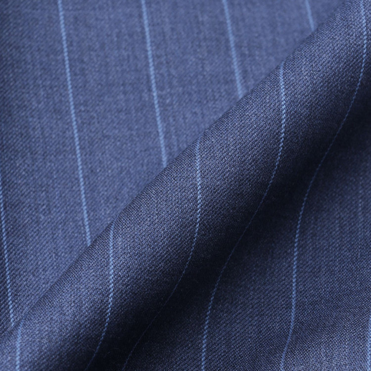 シルバーライン 【CLASSICO TAPERED】【春夏】3釦段返りシングルスーツ 2タック/ネイビー×ストライプ/ウエストムーブ仕様/MARZOTTO/※パンツ裾直し必要 紺淡色