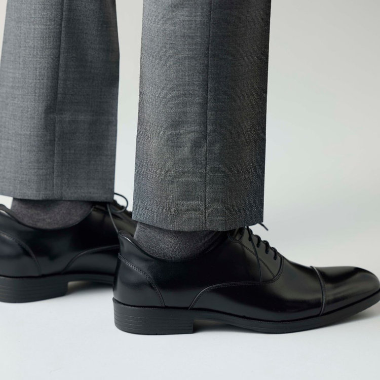 スーツセレクト 【発送在庫あり】靴べら不要！ハンズフリー仕様/ストレートチップ/ダークブラウン 茶濃色