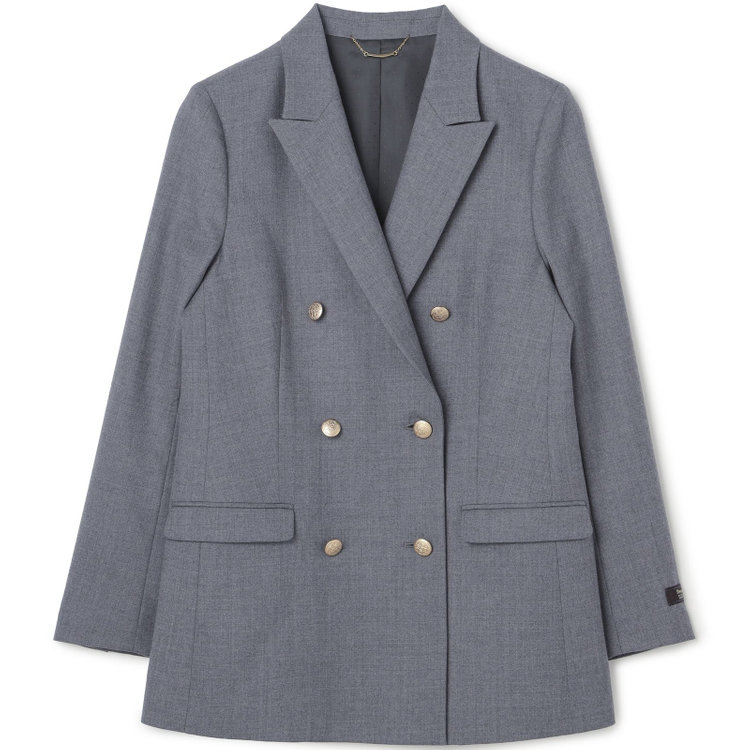 シルバーライン 【SILVER LINE】【秋冬】6釦2掛けダブルリミテッドブレザー/SUPER100'S/ライトグレー×メタル釦 グレー中間