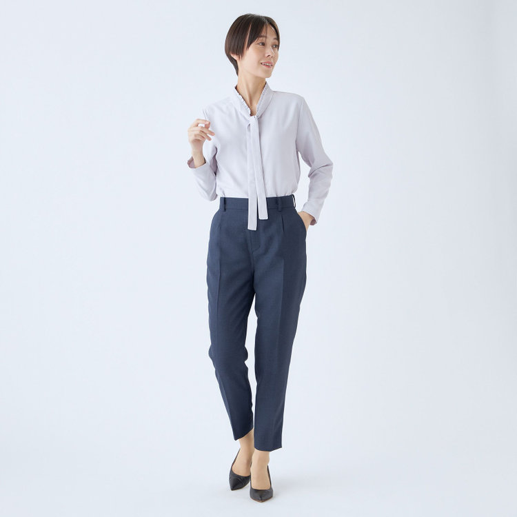 シルバーライン 【SL/長袖】ロングタイプルオーバーブラウス/アイスグレー/2WAYストレッチ/UV加工/ウォッシャブル グレー中間