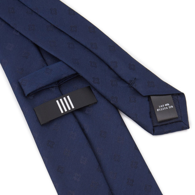 ブラックライン 【BLACK LINE】シルクブレンド小紋ネクタイ 7.5cm幅/ネイビー その他