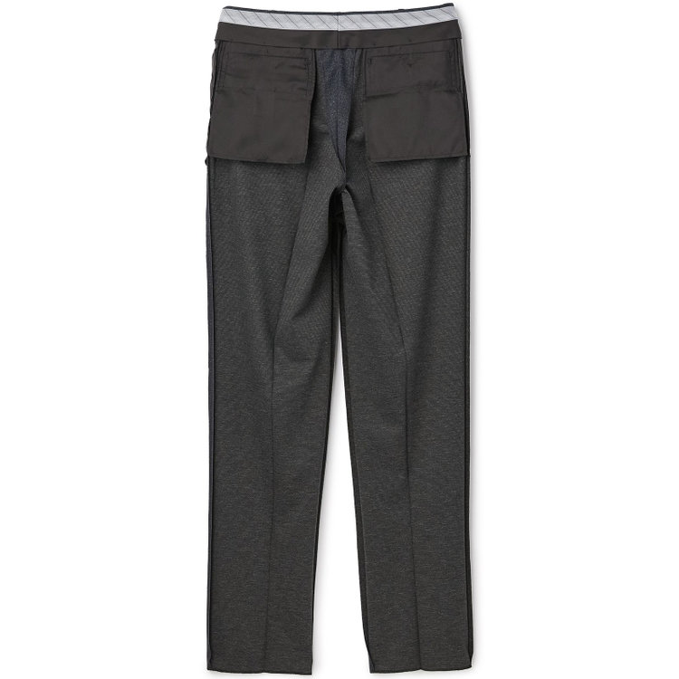 シルバーライン 【5DAYS CLOSET】【RBC】【秋冬】1タックテーパードパンツ セットアップ対応/ ネイビー×カルゼ調ジャージ生地×プリントデニム /ウォッシャブル /ウエストムーブ / ※裾上げ必要 紺濃色