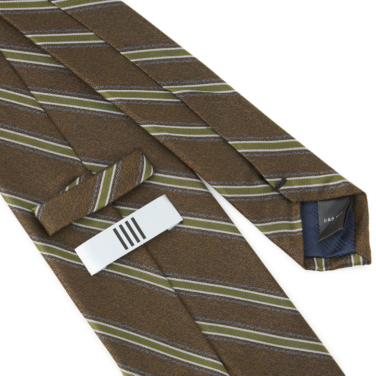 シルバーライン 【SILVER LINE】シルクストライプネクタイ 8.0cm幅/ブラウン×グリーン その他