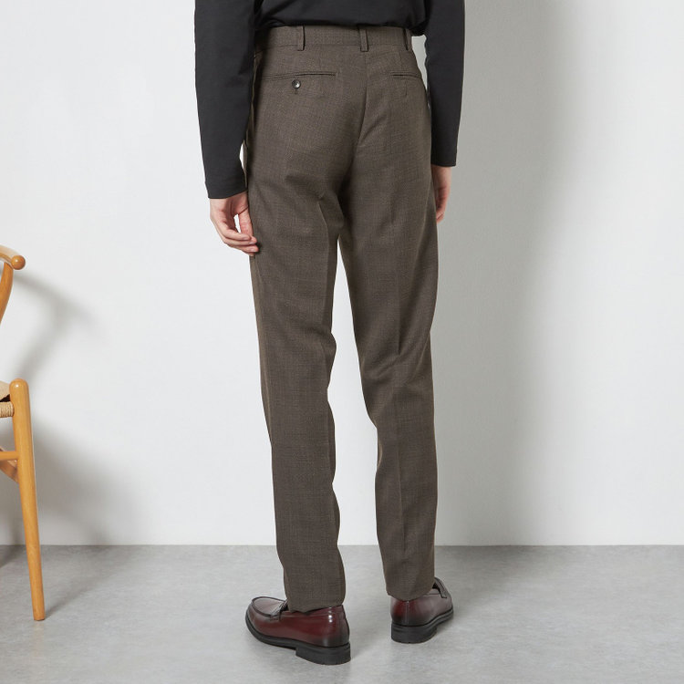 シルバーライン 【CLASSICO TAPERED】【春夏】3釦段返りシングルスーツ 2タック/ブラウン/NEW ZEALAND WOOL MIX/裾直し必要 茶中間