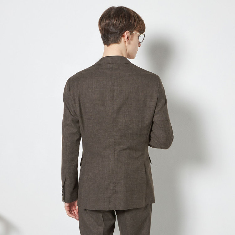 シルバーライン 【CLASSICO TAPERED】【春夏】3釦段返りシングルスーツ 2タック/ブラウン/NEW ZEALAND WOOL MIX/裾直し必要 茶中間