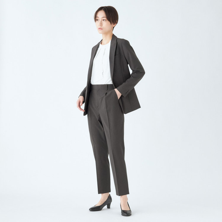 シルバーライン 【SL】【年間】センタープレスパンツ/グレー/ウォッシャブル/※裾上げ済仕様 グレー濃色