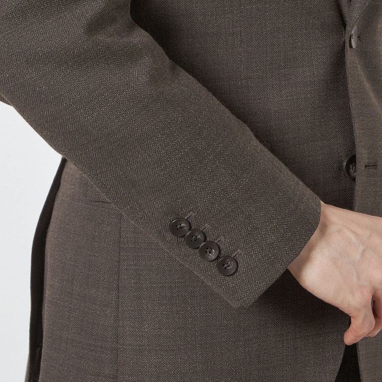 シルバーライン 【CLASSICO TAPERED】【春夏】3釦段返りシングルスーツ 2タック/ブラウン/NEW ZEALAND WOOL MIX/裾直し必要 茶中間