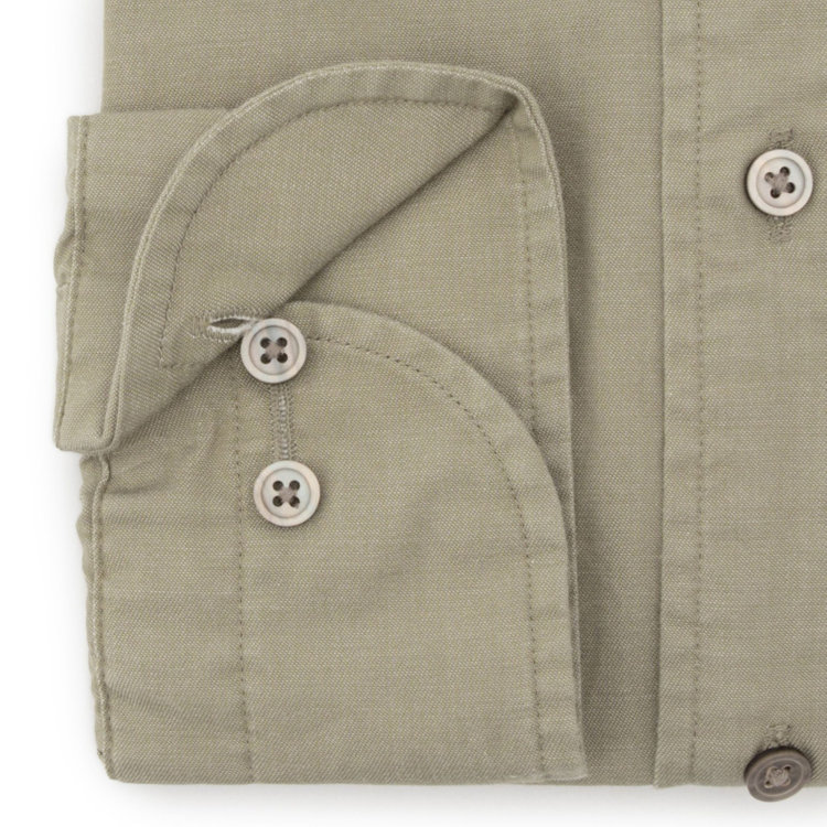 シルバーライン 【発送在庫あり】【CLASSICO TAPERED】ホリゾンタルワイドカラードレスワイシャツ/カーキ 黄淡色