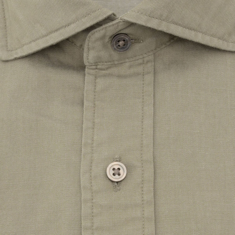 シルバーライン 【発送在庫あり】【CLASSICO TAPERED】ホリゾンタルワイドカラードレスワイシャツ/カーキ 黄淡色