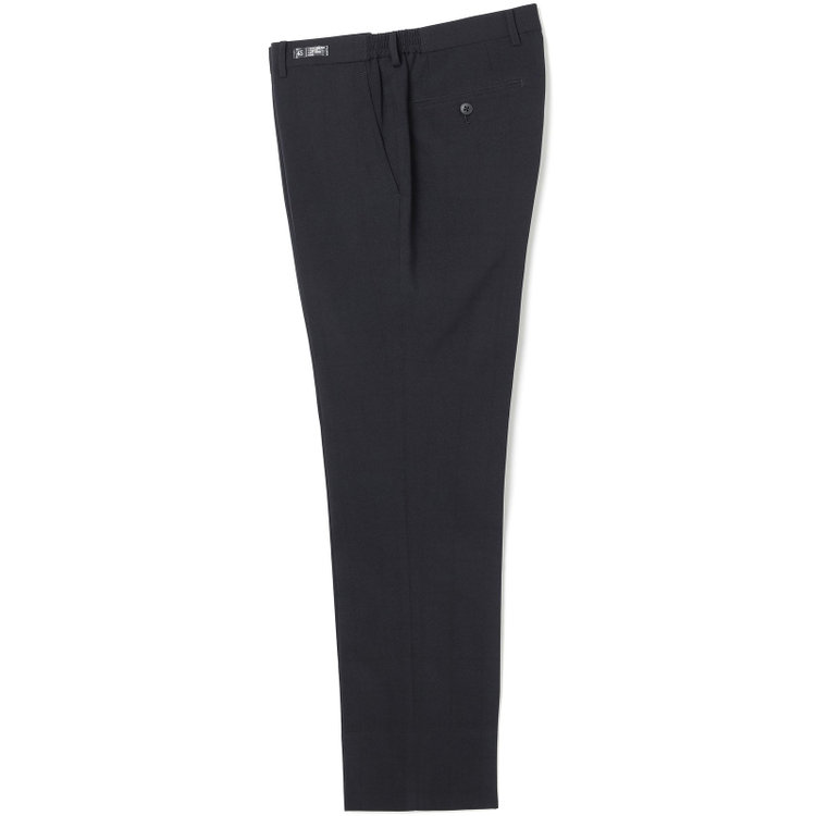 ブラックライン 【SLIM TAPERED】【春夏】0タックテーパードパンツ/ブラック×ウィンドペン/ウエストシャーリング/ウォッシャブル/4S/※裾上げ済仕様 黒
