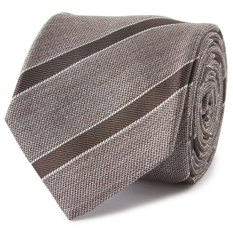 ブラックライン 【BL】シルクウールストライプネクタイ 7.5cm幅/ブラウン その他