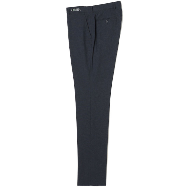 ブラックライン 【SLIM TAPERED】【春夏】0タックテーパードパンツ/ネイビー×バーズアイ/「氷撃」冷感PRINT/4S SUSTAINABILITY&ECOLOGY FABRIC「ウォッシャブル」「ストレッチ」/※裾上げ済み仕様 紺中間