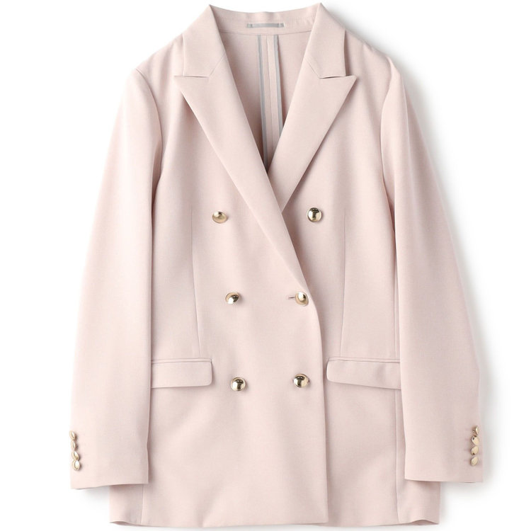 シルバーライン 【SILVER LINE】【春夏】6釦2掛けダブルブレザー/4S SUSTAINABILITY&ECOLOGY FABRIC/ピンク×メタル釦 赤淡色