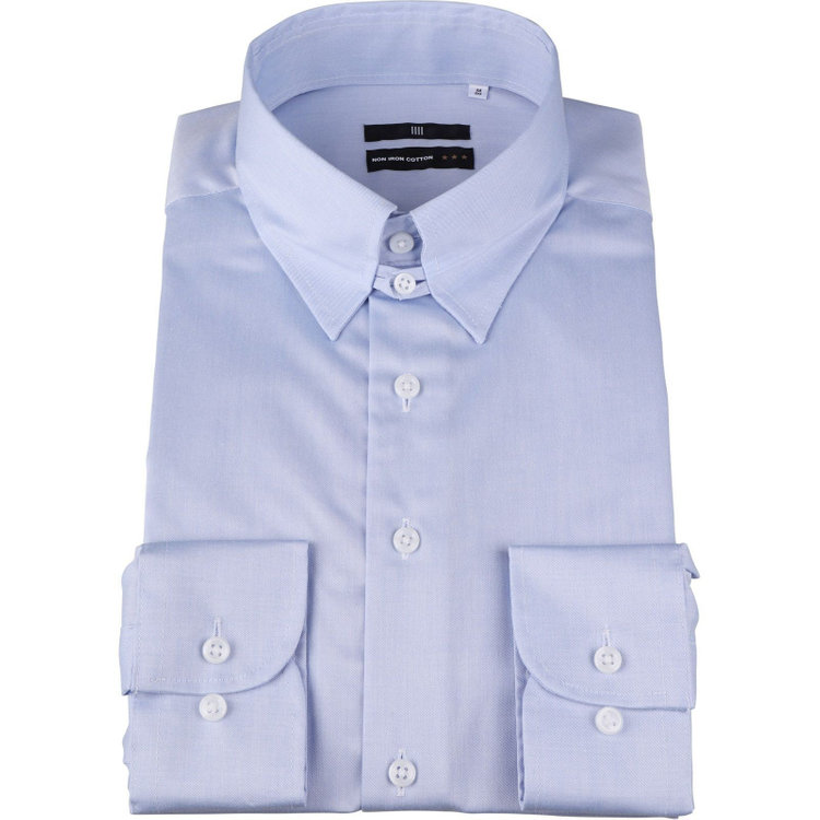 SUIT SELECT　アウトレット 【WEB限定/OUTLET/汚れ・キズ等有】【BLACK LINE】【形態安定】【ノンアイロン】タブカラードレスワイシャツ/ブルー/NON IRON COTTON ブルー系(青)