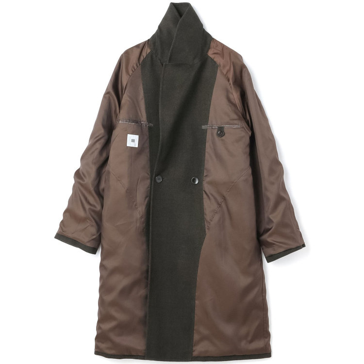 シルバーライン 【SL】ポリエステルデジタルツィードダブルラグランスリーブコート/カーキ×カルゼ 緑濃色