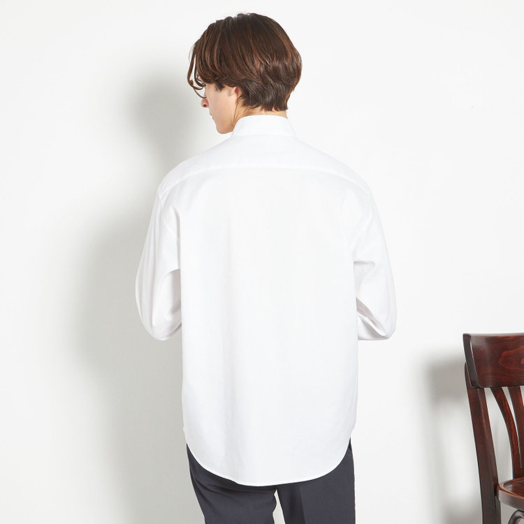 ブラックライン 【BLACK LINE】【形態安定】バンドカラーシャツ/ホワイト 白