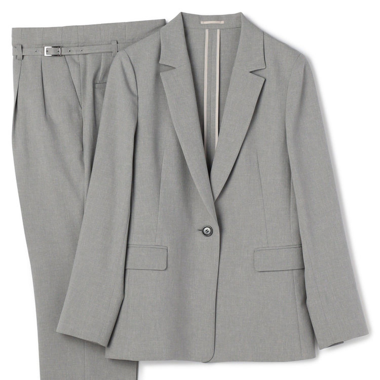 シルバーライン 【SILVER LINE】【年間】1釦シングルパンツスーツ/ライトグレー/ウォッシャブル/Naturemier/4S SUSTAINABILITY&ECOLOGY FABRIC/※パンツ裾上げ済仕様 グレー淡色