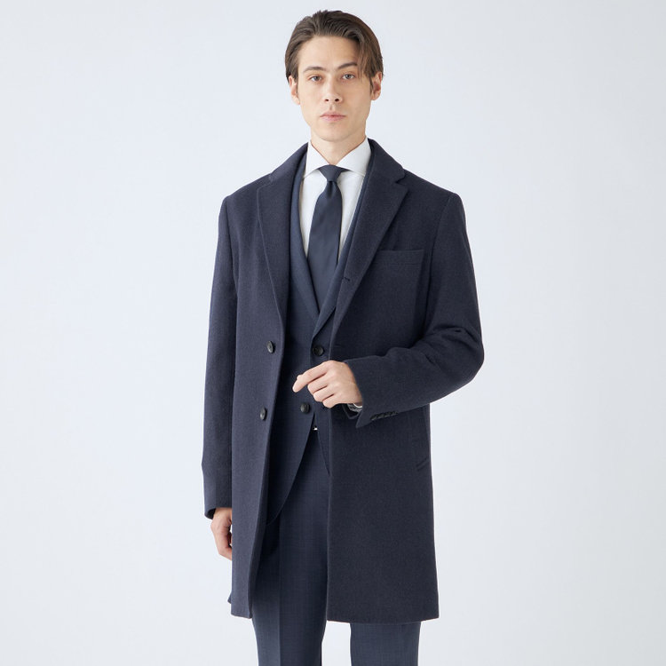 ブラックライン 【BL】【AB体】ウールチェスターコート/ネイビー/NEW ZEALAND WOOL LIMITED EDITION 紺中間