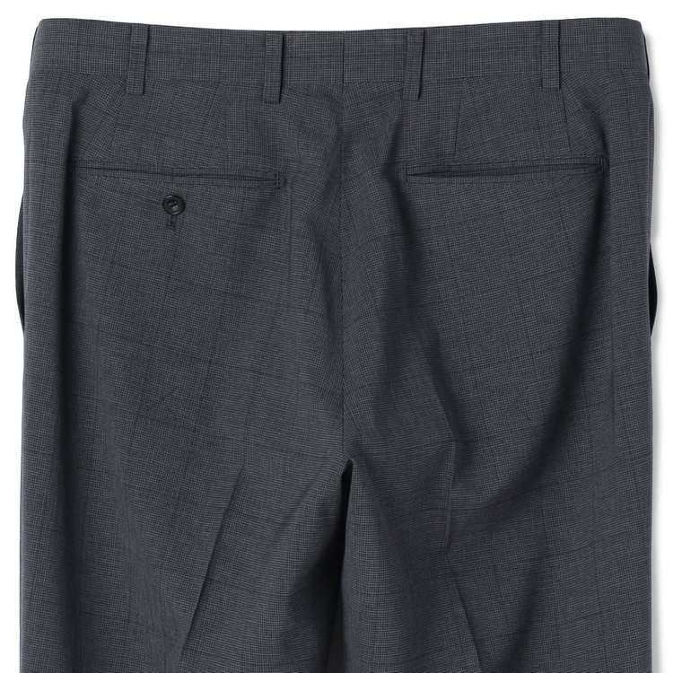 ブラックライン 【SLIM TAPERED】【春夏】0タックテーパードパンツ/グレー×チェック/ウエストムーブ/※裾上げ済み仕様 グレー濃色